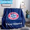 Custom Name Bayern Munchen Logo Design Flannel Blanket, Use for Birthday/Holiday Gift, Soft Blanket for Sofa/Bed/Camping/Office, Home Decor