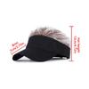 Unisex Casual Visor Hat Men Women Adjustable Sun Sunshade Hip Hop Baseball Cap With Spiked Hairs Wigs
