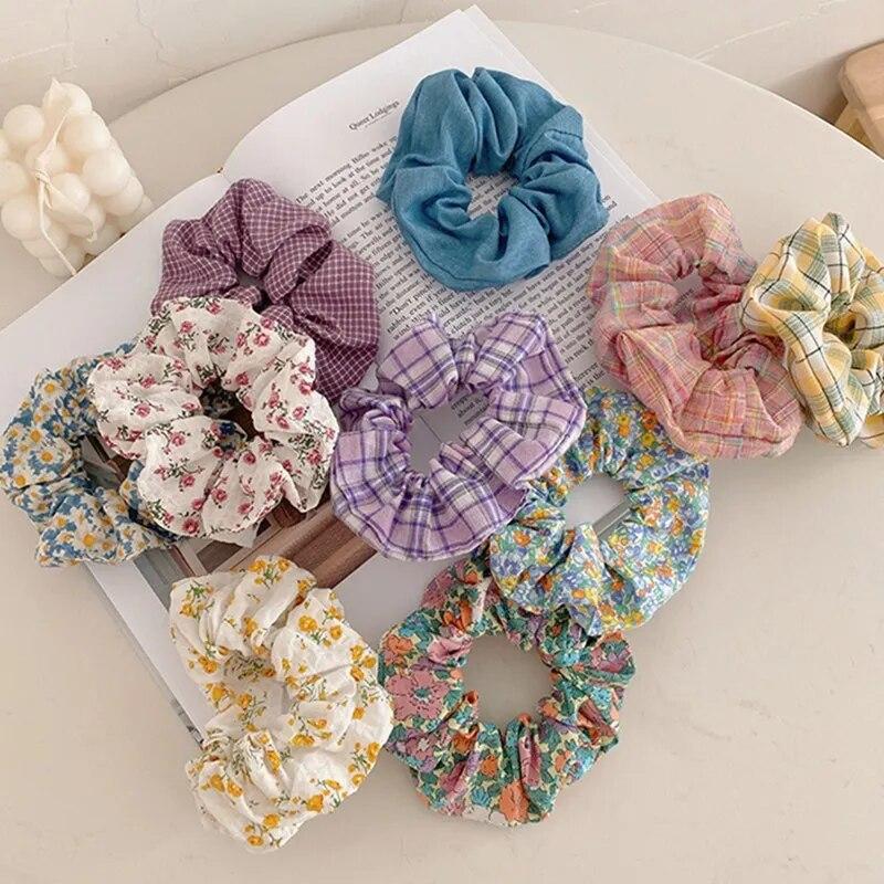 10 шт., маленькая свежая измельченная решетчатая повязка для волос, модная тканевая повязка для волос, кожаная повязка для волос, милый головной убор для девочек Mori Department