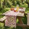 Decorative Tulle Table Runner Sheer Runner, Strawberry Cherry Lemon Pattern, Summer Overlay, Seasonal Fruit for Birthday Party Wedding Decor