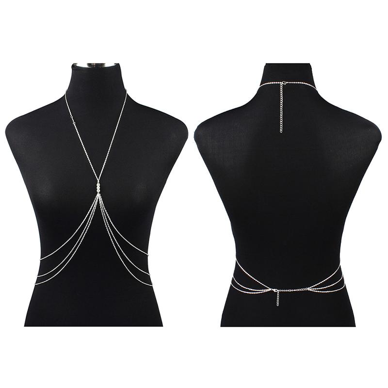 Pearl Cross Bra Chain Harness For Women Accessories Sexy Bra Chest Chain
