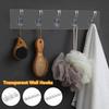 Крючок Прозрачный Настенный Подвес для Ванной Комнаты Инструмент Для Хранения Отделки Дома Непрерывный Ряд Крючков Без Перфорации Прочная и Бесшовная Дверная Вешалка