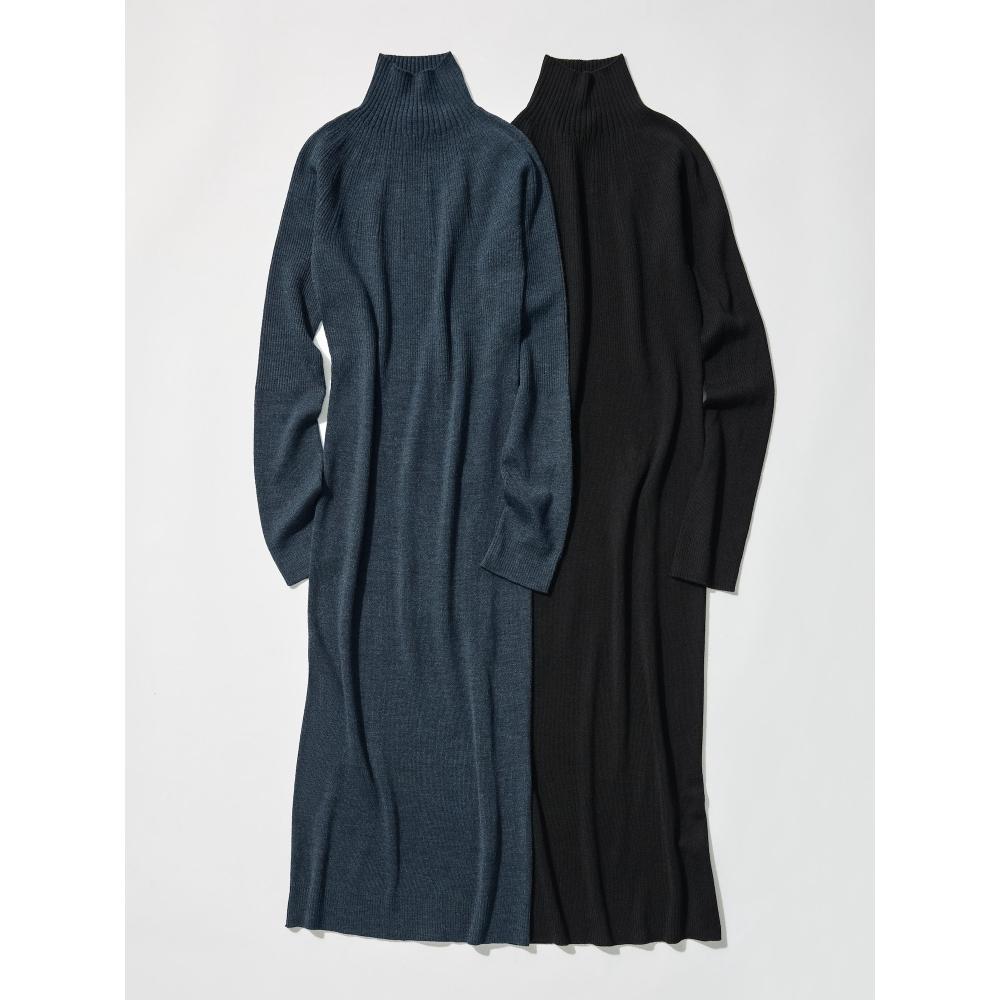 Uniqlo Платье из 3D-трикотажа со смесью мериносовой шерсти