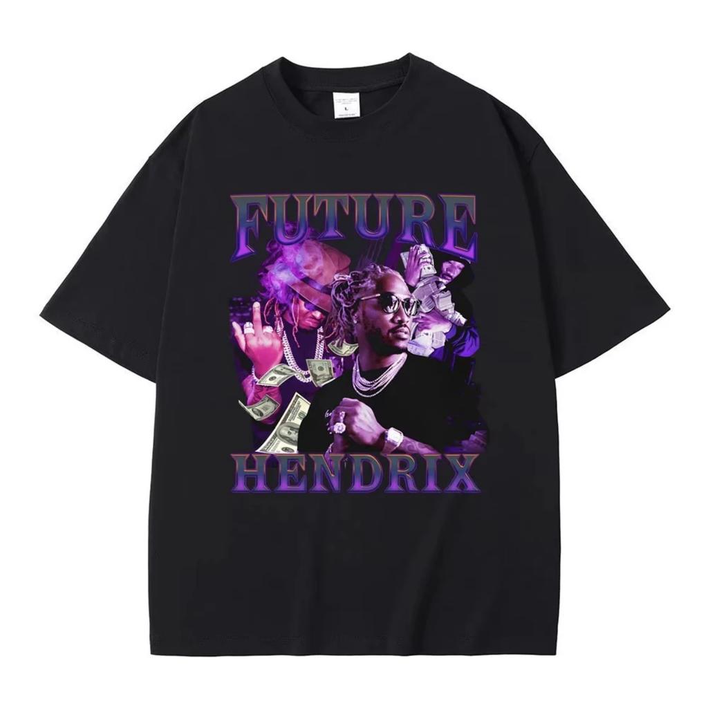 Футболки с графическим принтом рэпера Future Hendrix для мужчин и женщин, хип-хоп, винтаж 90-х, с коротким рукавом, мужская уличная одежда, футболка оверсайз