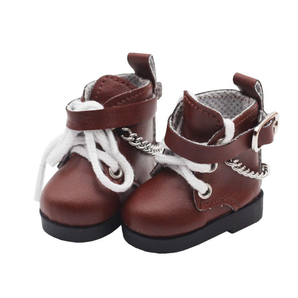 1/6 Playing House Changing Dressing Game Mini Chain Boots PU Leather Doll Shoes Toys Accessories