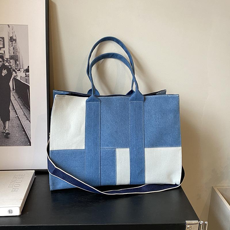 Джинсовая сумка большой вместимости Женская новая сумка через плечо Сумка-тоут для поездок