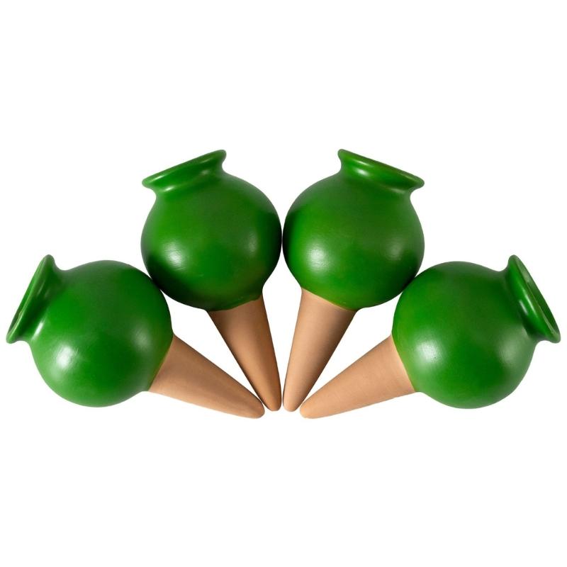 4Pcs Small Wine Bottle Automatic Plant Dripper Terracotta Potted Plant Watering for Indoor Outdoor Garden Yard Warering