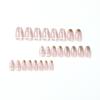 24 Pieces Short False Nails Press-on Nails Glitter Manicure Nail Patches 10ml