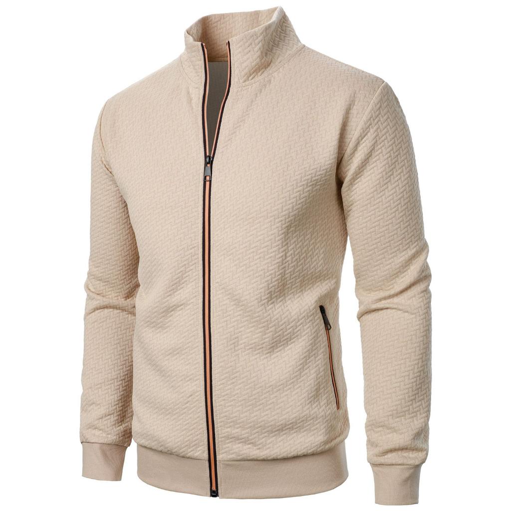 Мужские осенне-зимние длинные куртки на молнии, спортивные повседневные тонкие бархатные толстовки на молнии, толстовки, мужские модные спортивные костюмы с воротником-стойкой Yasheng