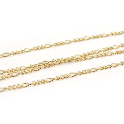 [C7415] - Позолоченная цепочка 'Фигаро' 50 см 2,2 мм
