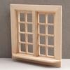 Decorative Solid Color Practical 16 Grids 1/12 Unfinished Wooden Miniature Furniture Model Window