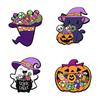 Halloween Ghost Metal Brooches Lapel Pins Candy Wizard Cat Hat Pumpkin Ghost Magic Cartoon Badge Horror Jewelry Friends Gift