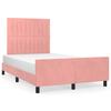 Pink Bed Frame without Mattress 120 x 190 cm Velvet