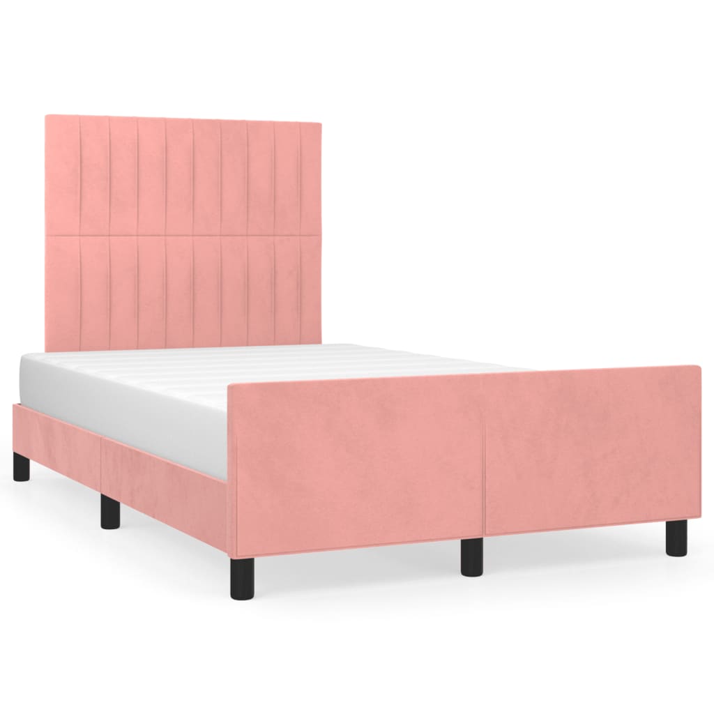 Pink Bed Frame without Mattress 120 x 190 cm Velvet