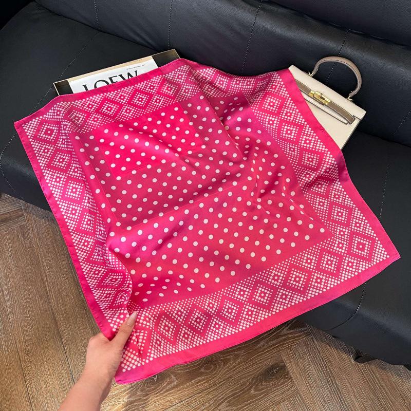 New Korean version of versatile printed decorative silk scarf, Chinese style temperament, elegant streamer, hair tie, bag, small scarf
