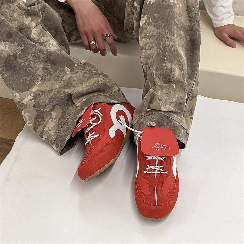 Star with the Same Trend Racing Shoes Men's Spring and Summer New Retro Versatile Couple Soft-soled Flip-top German Training Shoes