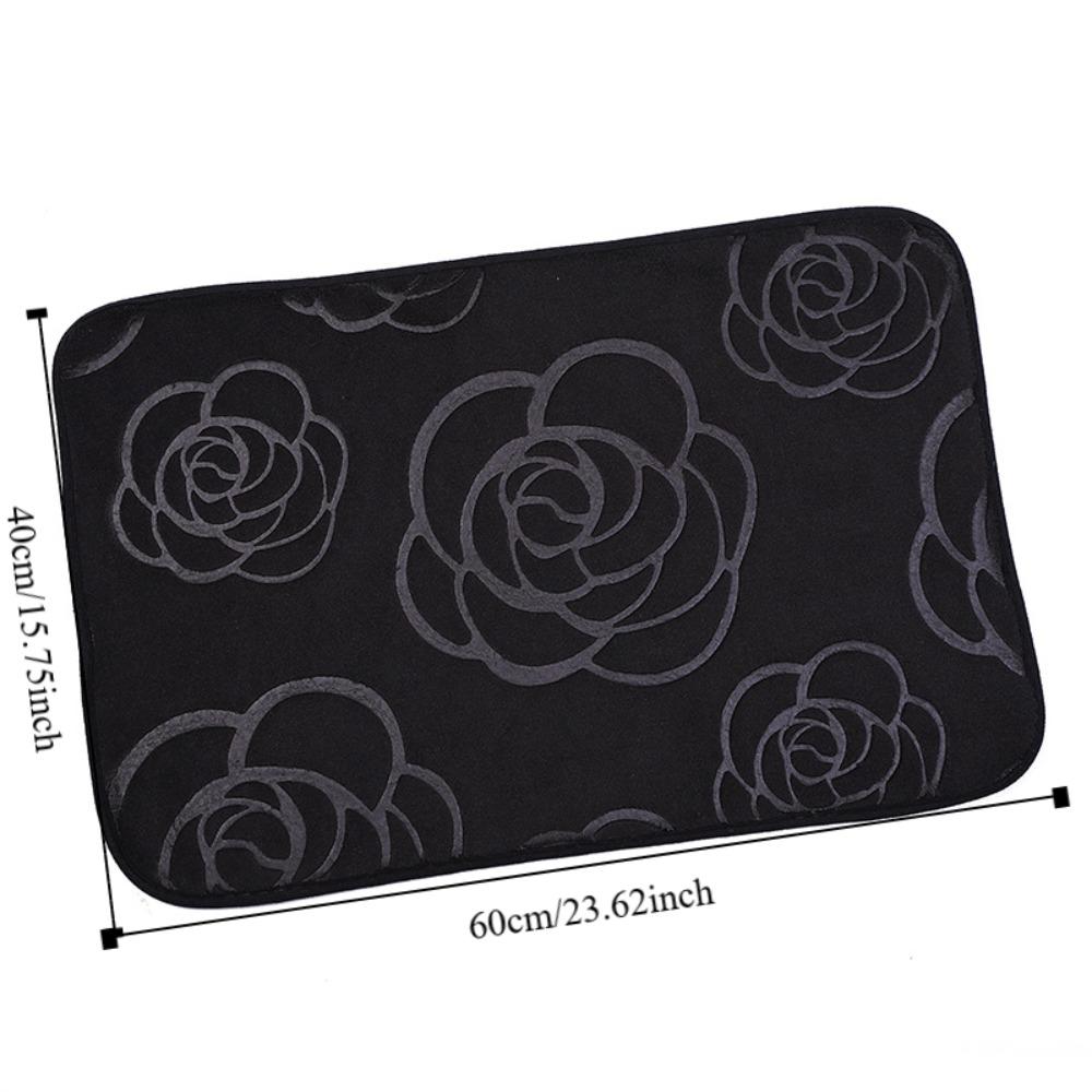 Machine Washable Coral Velvet Carpet Polyester Bathroom Rug Creative Non-Slip Mat Bathtub