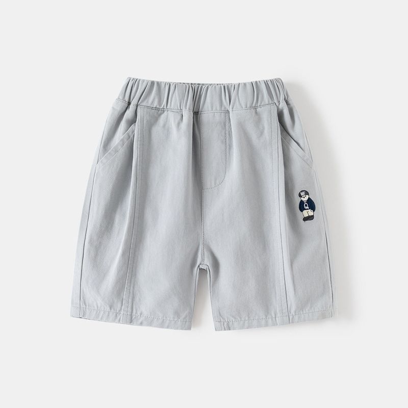 Boys' Cropped Pants Summer Kids Cartoon Embroider Bear Shorts Baby Boy Bermuda Shorts K-style Kids Pants
