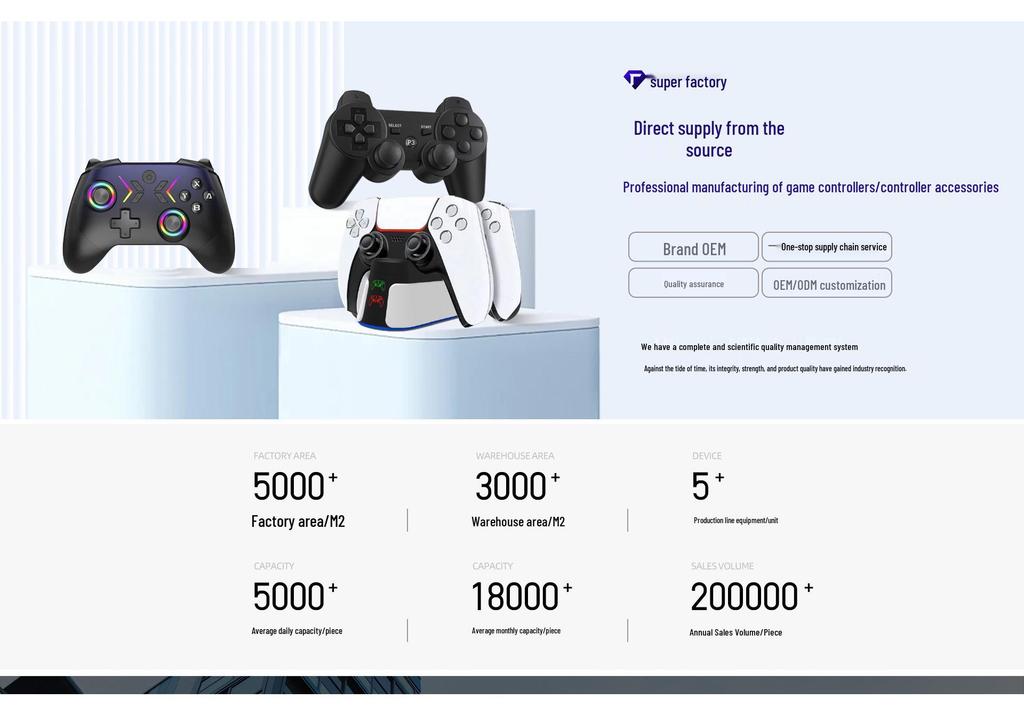 PS4 Wireless Bluetooth Game Controller with Hall Effect Triggers, Magnetic Faceplate, RGB Lights, Dual Vibration, and Six-Axis Gyroscope.