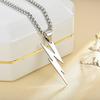 Men Pendant Necklace Unisex Chain Solid Color Thunder Flash Shape Neck Decoration Hip Hop