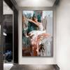Abstract Ballet Girl Oil Canvas Painting Dancing Ballerina Cudros Posters and Prints For Living Room Porch Home Wall Art Decor