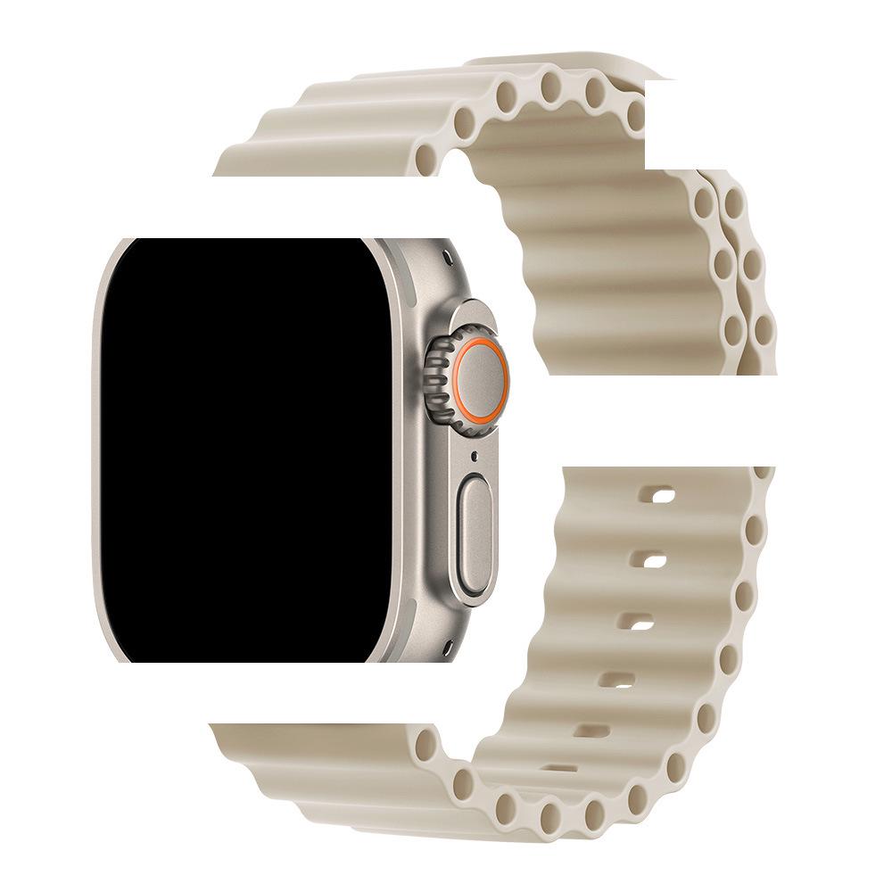 Применимый ледяной синий силиконовый ремешок для Apple Watch Series 1-10 (S10 Официальный стиль)