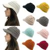 Women Solid Stitching Outdoor Plush Hats Crochet Knit Cap Peaked Cap