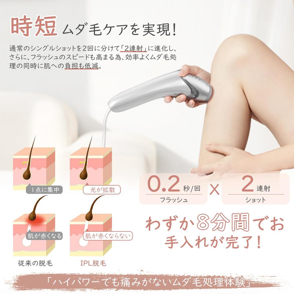 Sarlisi Full Body Hair Removal Device Soft Cool Soft Cooling Hair Instant Second IPL Hair 3 Adjustable Double Unlimited IPL Continuous IPL Light for