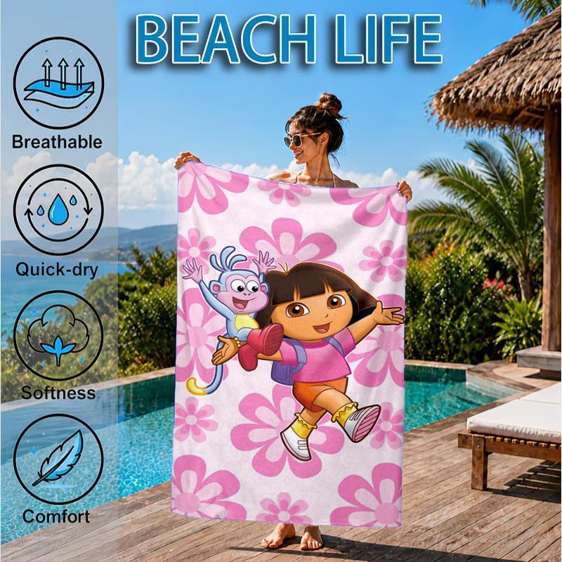 The Explorer do-ra Adventure Beach Towel, Microfiber Beach Towel, Perfect For Pool, Beach, Travel, Home Decor Beach Party Fan gifts