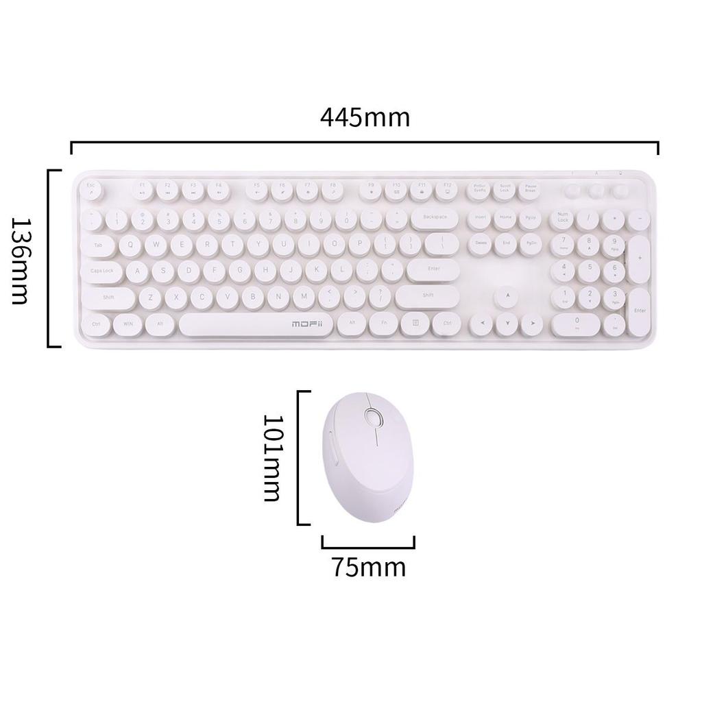 Mofii Беспроводная клавиатура и мышь Sweet 2.4G с 104 круглыми клавишами - Офисная клавиатура