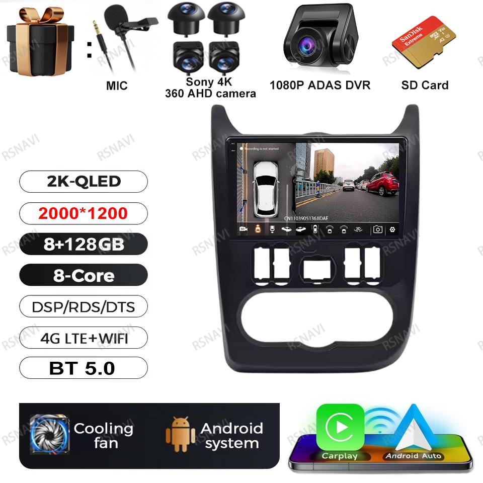 Android 16 Car Radio For Renault Logan 1 Sandero 2009 2010 2011 2012 - 2015 Largus Dacia Duster Video Player Multimedia BT GPS