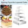 5pcs Square Cake Mold Rings Mousse Cake Ring Set Tart Rings Pancake Molds Baking Tools Kitchen Gadgets Kitchen Accessorie