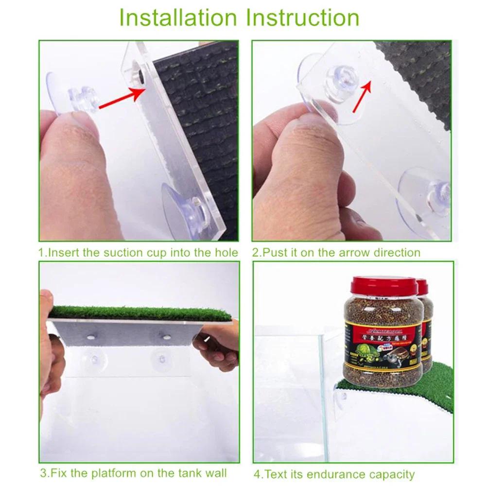 Аквариумная платформа для купания черепах, имитация газона, лестница для восхождения черепах, среда обитания для аквариума с рыбками, декоративный плавучий остров для мелких рептилий