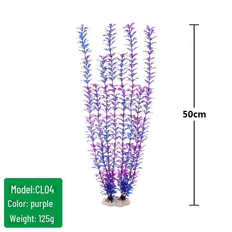 Fish Tank Scenic Background with Decorative Artificial Water Plants, 50cm High