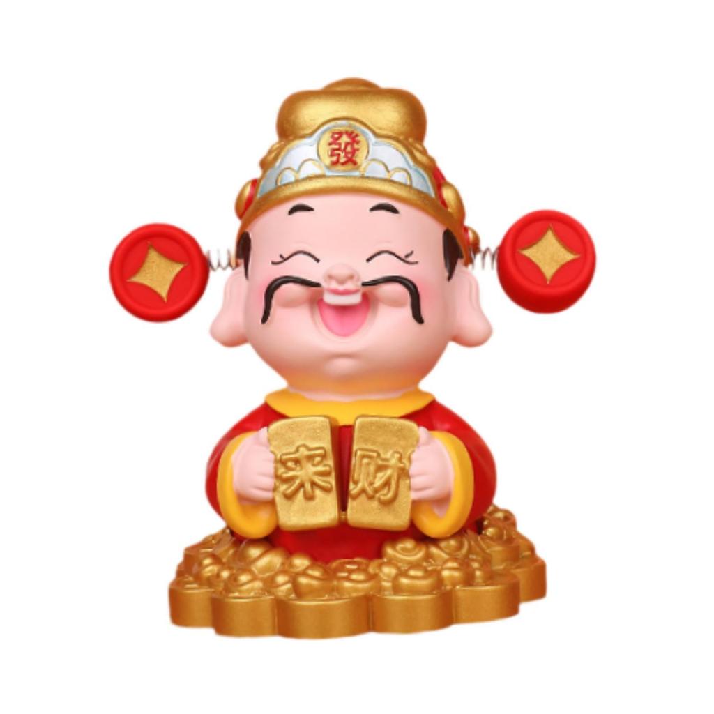 God of Wealth Ornament Decor Collectible Decorative Resin Ornament Photography Props Feng Shui Sculpture for Bedroom Table