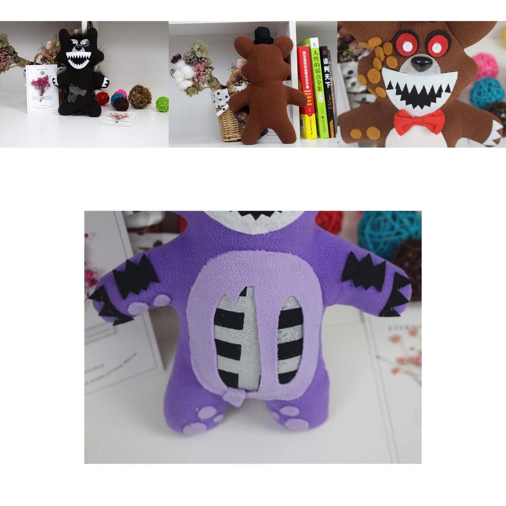 Плюшевая игрушка Fnaf Five Nights At Freddy's Мягкий фиолетовый коричневый черный медведь Рождественский подарок