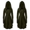 Women Cosplay Dress Gothic Solid Color Lace-up Strap Slim Waist Irregular Hem Hooded Long Sleeves Theme Parties Role-Playing St Practical Use