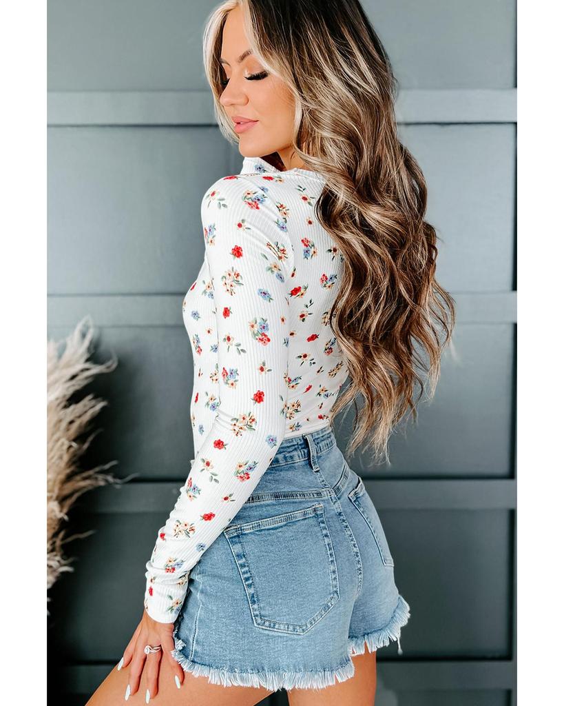 Azura Exchange Боди с цветочным вырезом