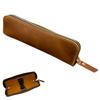 Leather Pencil Large Genuine Leather with Zipper Suitable for Fountain and Business Use Case, Capacity, Stylish, Lightweight, Slim, Closure, Pens,