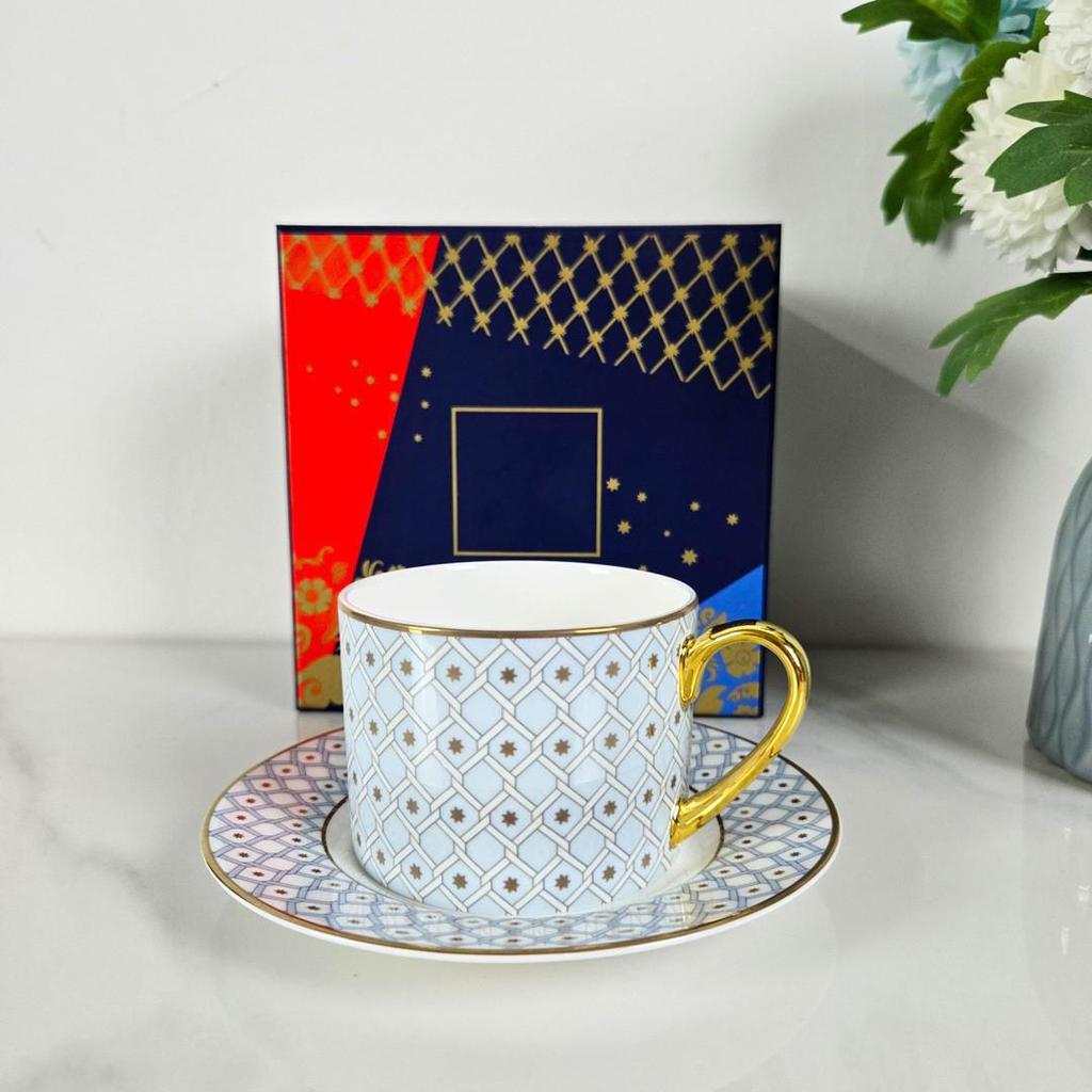 Russian Royal Bone China Coffee Cup & Saucer Set - European-Style Ceramic for Afternoon Tea