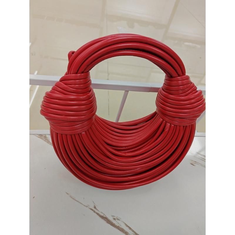 Hand Woven Knotted Noodles with Long Shoulder Straps Hand-wrapped Bag Light and Small