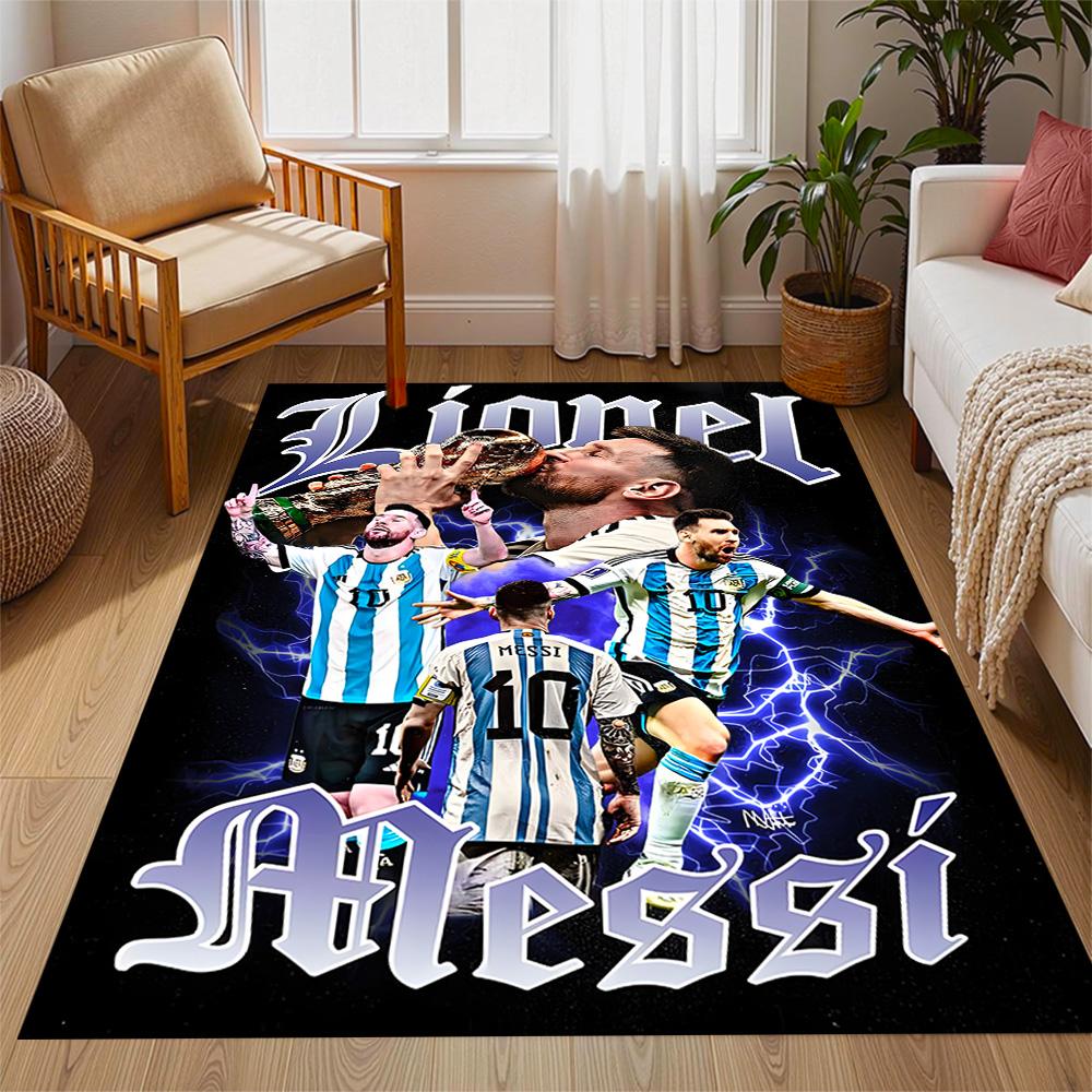 Argentina's Messi Celebration Floor Rug Office Rug Perfect for Foyer Living Rooms Balcony Hallway Antislip Carpet Decorate Offices