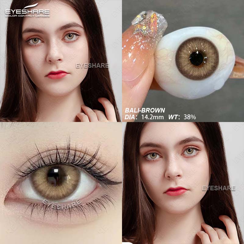 Eyeshare Цветные контактные линзы Темно-синие очковые линзы Коричнево-серые контактные линзы Темно-зеленые линзы Черно-серые линзы 1 пара