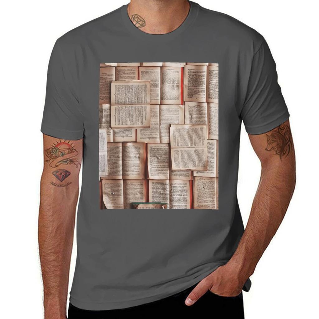 Open Books Library Bookworm Reading TShirt Casual Streetwear Short Sleeve Tee