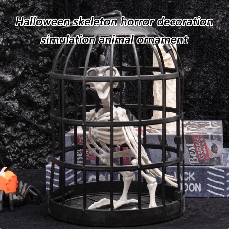 Хэллоуин Подвесное Украшение Жуткие Скелеты Ворона в Клетке Настольное Украшение Декор Домов с Привидениями Реквизит для Улицы и Помещения