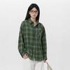 Унисекс Рубашка с длинным рукавом в клетку в стиле ретро - Весенне-осенняя Свободная Повседневная Куртка с отложным воротником