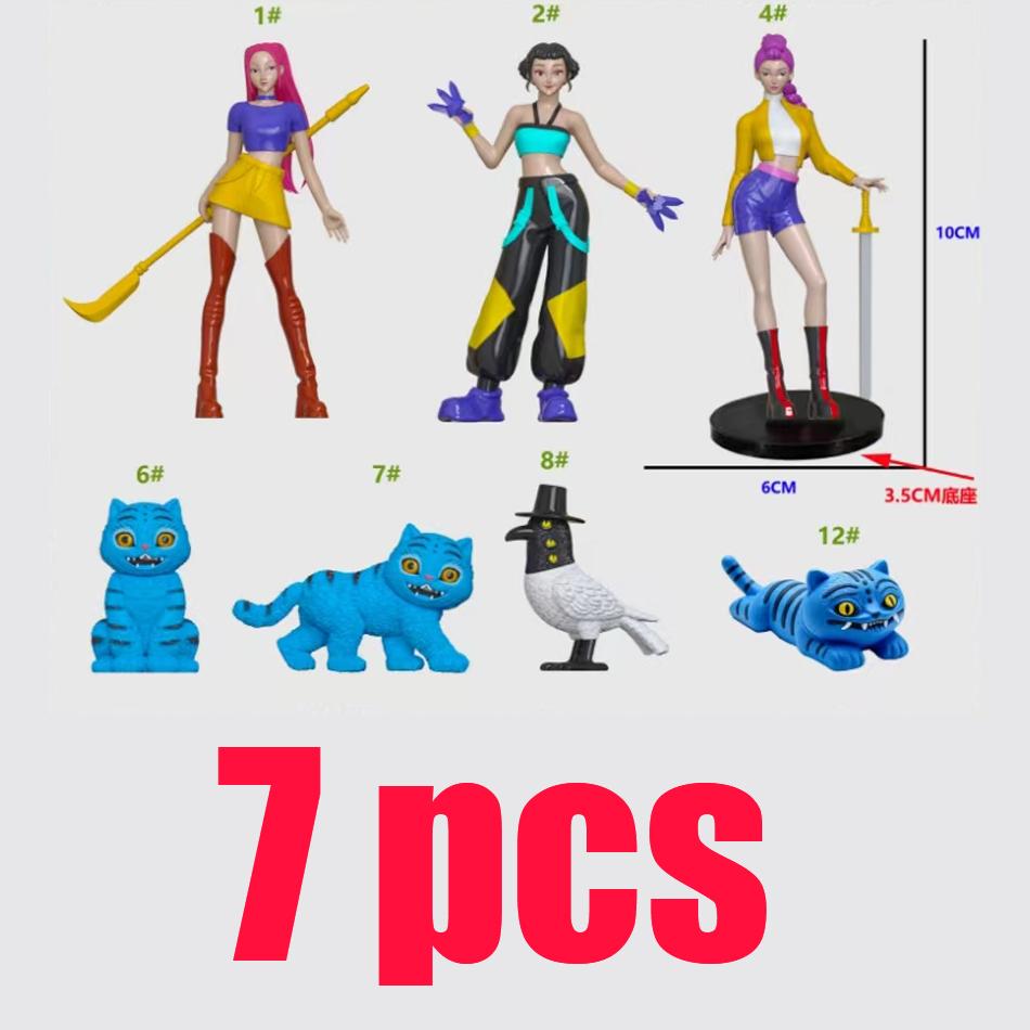 3PCS  Anime KPop Devil Hunter Doll Vinyl Toy Rumi Mira Zoi Character Vinyl Mask Blind Box Ornament Toy Birthday Gift