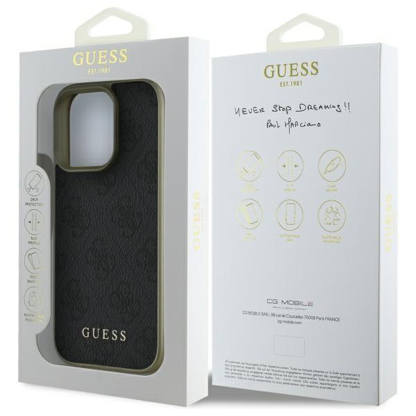 Guess Guhcp16Xgf4Ggr iPhone 16 Pro Max 6.9 Черный/Black Жесткий чехол 4G Коллекция брелоков