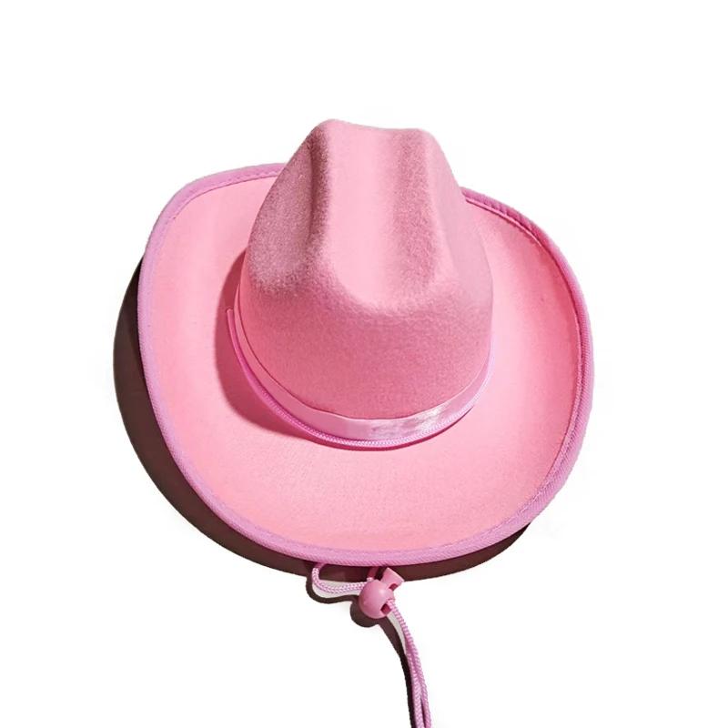 Children'S Hat Kids Girls Boys Cowboy Hats Wide Brim Western Cowgirl Hat With Adjustable Strap Costume Accessories