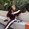 Fashion European and American suits Casual sports suits Zipper cardigan trousers Two-piece suit Women